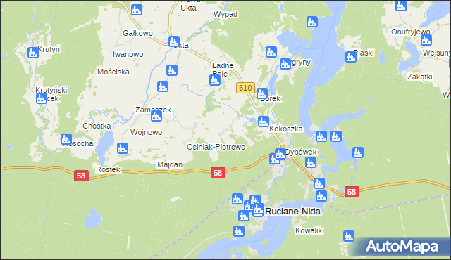 mapa Wólka gmina Ruciane-Nida, Wólka gmina Ruciane-Nida na mapie Targeo