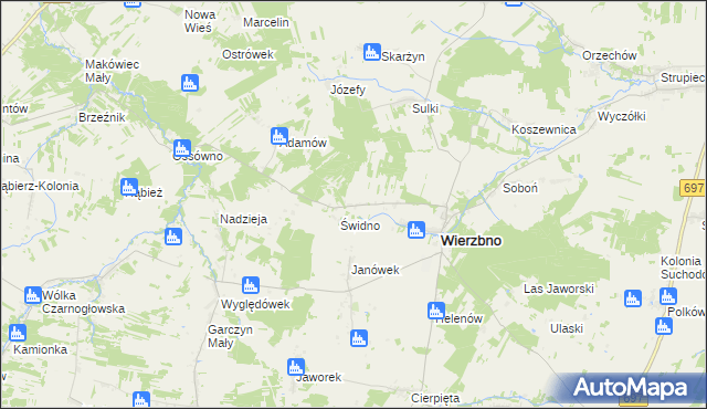 mapa Wólka gmina Wierzbno, Wólka gmina Wierzbno na mapie Targeo