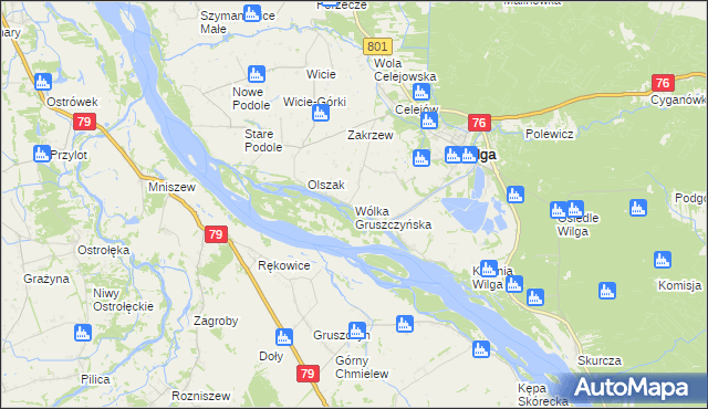 mapa Wólka Gruszczyńska, Wólka Gruszczyńska na mapie Targeo