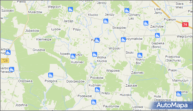 mapa Wólka Kłucka, Wólka Kłucka na mapie Targeo