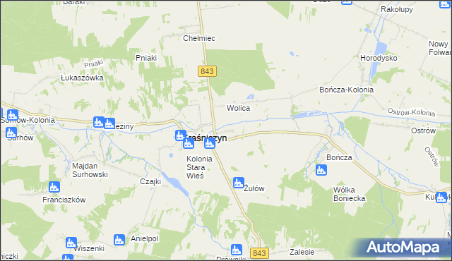 mapa Wólka Kraśniczyńska, Wólka Kraśniczyńska na mapie Targeo