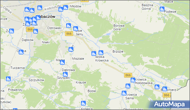 mapa Wólka Krowicka, Wólka Krowicka na mapie Targeo