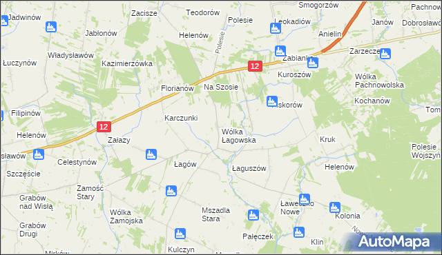 mapa Wólka Łagowska, Wólka Łagowska na mapie Targeo