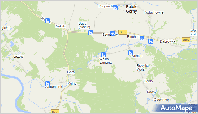 mapa Wólka Łamana, Wólka Łamana na mapie Targeo