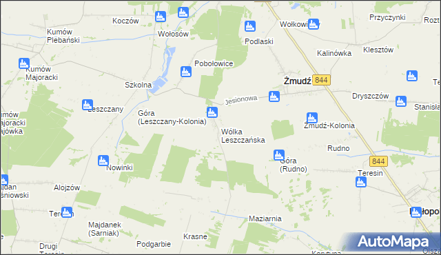 mapa Wólka Leszczańska, Wólka Leszczańska na mapie Targeo
