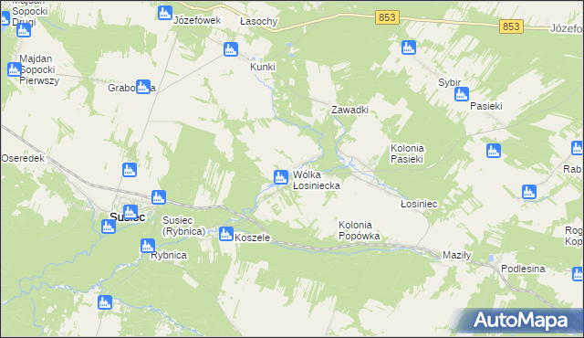 mapa Wólka Łosiniecka, Wólka Łosiniecka na mapie Targeo