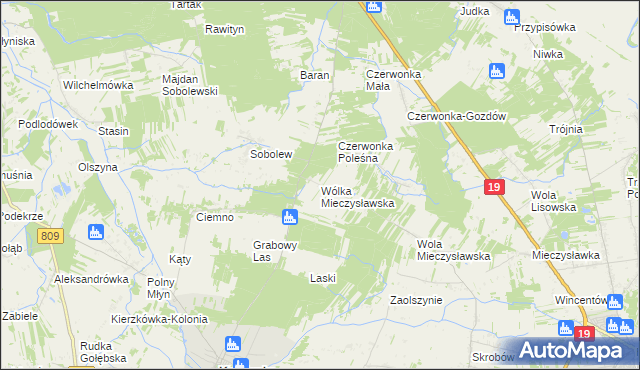 mapa Wólka Mieczysławska, Wólka Mieczysławska na mapie Targeo