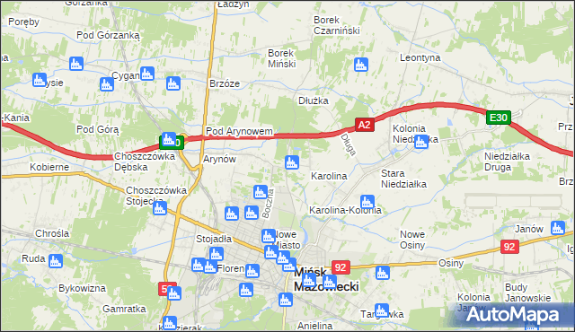 mapa Wólka Mińska, Wólka Mińska na mapie Targeo