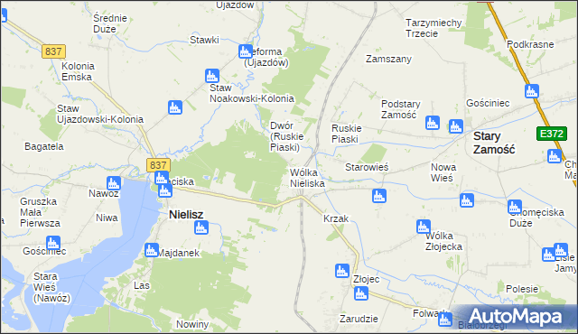 mapa Wólka Nieliska, Wólka Nieliska na mapie Targeo