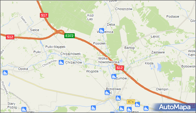 mapa Wólka Nowodworska, Wólka Nowodworska na mapie Targeo