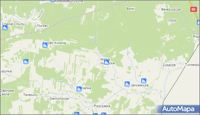 mapa Wólka Nurzecka, Wólka Nurzecka na mapie Targeo