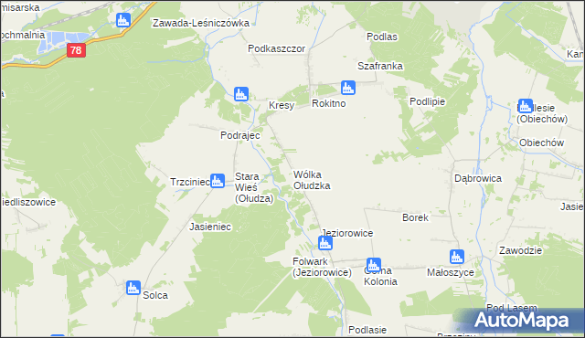 mapa Wólka Ołudzka, Wólka Ołudzka na mapie Targeo