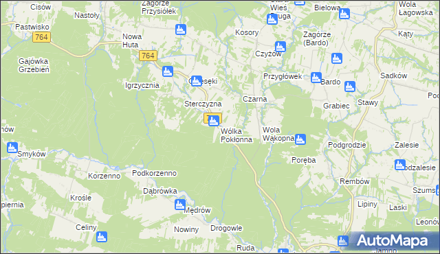 mapa Wólka Pokłonna, Wólka Pokłonna na mapie Targeo