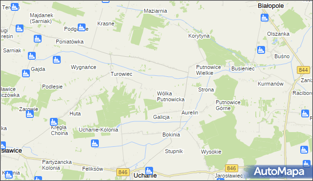 mapa Wólka Putnowicka, Wólka Putnowicka na mapie Targeo