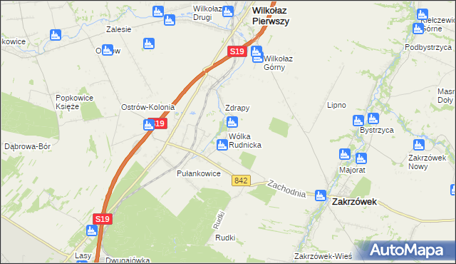 mapa Wólka Rudnicka, Wólka Rudnicka na mapie Targeo