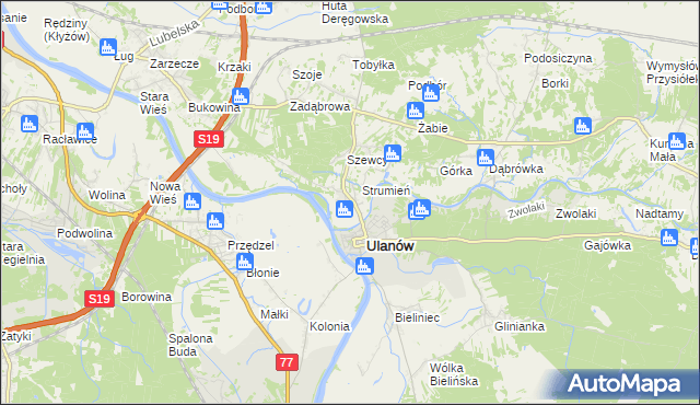 mapa Wólka Tanewska, Wólka Tanewska na mapie Targeo