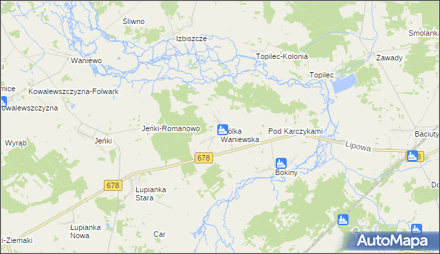 mapa Wólka Waniewska, Wólka Waniewska na mapie Targeo
