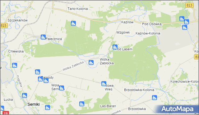mapa Wólka Zabłocka gmina Serniki, Wólka Zabłocka gmina Serniki na mapie Targeo