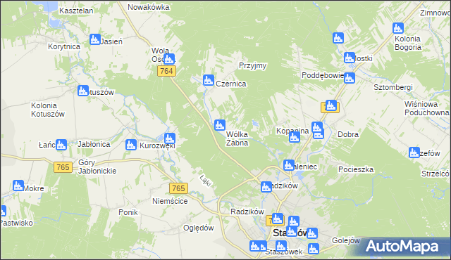 mapa Wólka Żabna, Wólka Żabna na mapie Targeo