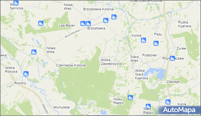 mapa Wólka Zawieprzycka, Wólka Zawieprzycka na mapie Targeo