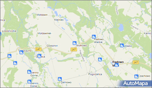 mapa Wołkowo, Wołkowo na mapie Targeo