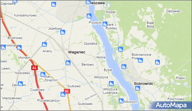 mapa Wólne, Wólne na mapie Targeo