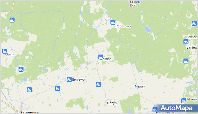 mapa Wolnica gmina Lubomino, Wolnica gmina Lubomino na mapie Targeo