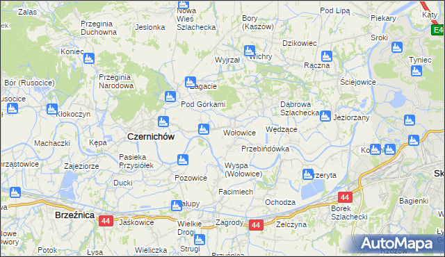 mapa Wołowice, Wołowice na mapie Targeo