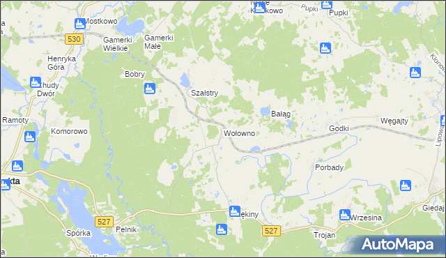 mapa Wołowno, Wołowno na mapie Targeo