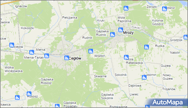 mapa Woźbin, Woźbin na mapie Targeo