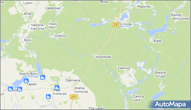 mapa Woziwoda, Woziwoda na mapie Targeo