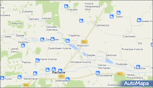 mapa Wożuczyn, Wożuczyn na mapie Targeo