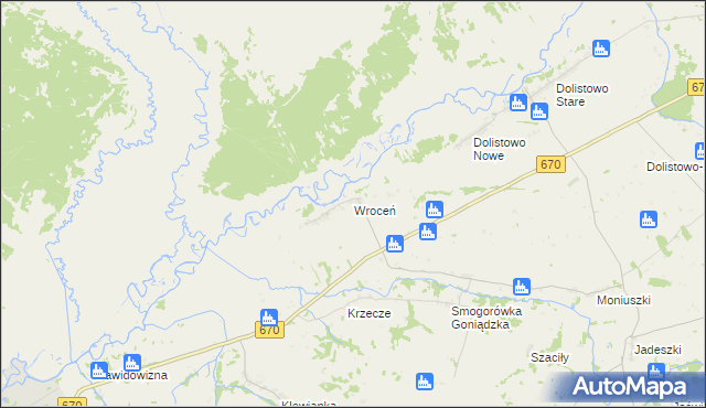 mapa Wroceń, Wroceń na mapie Targeo