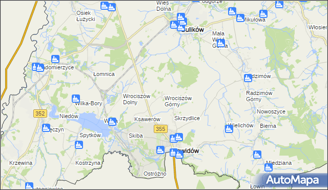 mapa Wrociszów Górny, Wrociszów Górny na mapie Targeo