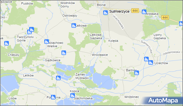 mapa Wrocławice, Wrocławice na mapie Targeo