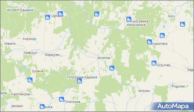 mapa Wrotnów, Wrotnów na mapie Targeo