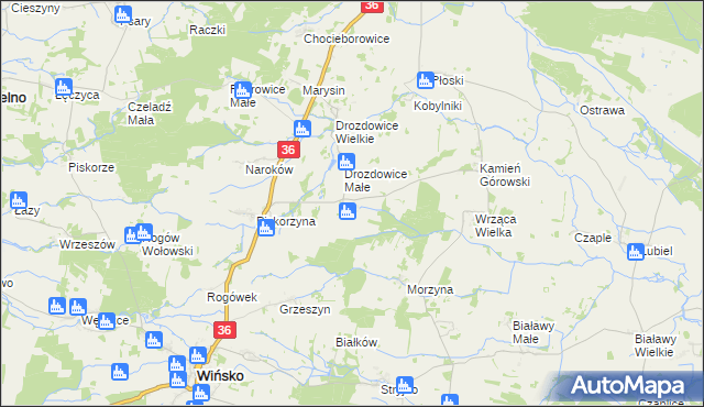 mapa Wrząca Śląska, Wrząca Śląska na mapie Targeo