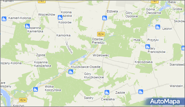 mapa Wrzelowiec, Wrzelowiec na mapie Targeo