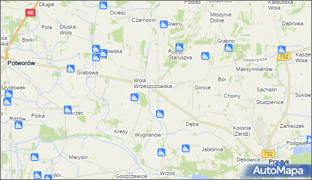 mapa Wrzeszczów, Wrzeszczów na mapie Targeo