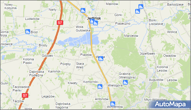 mapa Wsola, Wsola na mapie Targeo