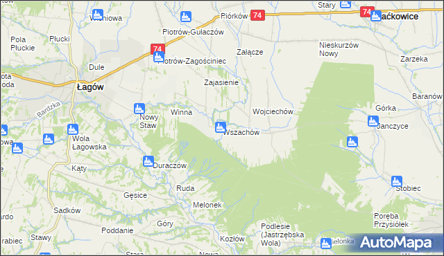 mapa Wszachów, Wszachów na mapie Targeo