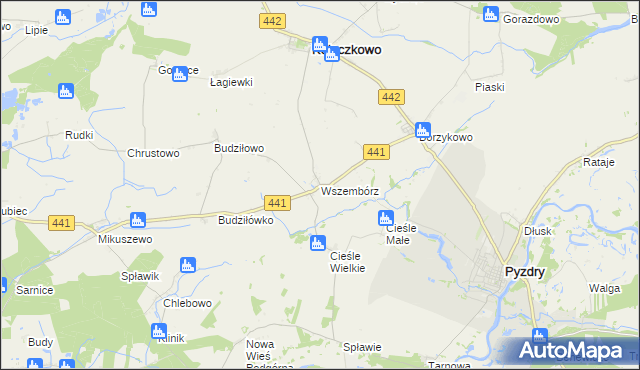 mapa Wszembórz, Wszembórz na mapie Targeo