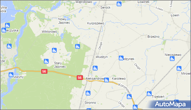 mapa Wudzyn, Wudzyn na mapie Targeo