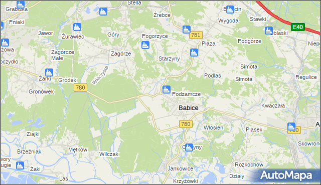 mapa Wygiełzów gmina Babice, Wygiełzów gmina Babice na mapie Targeo