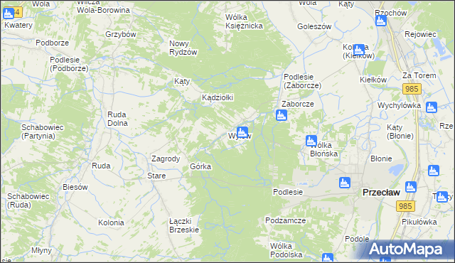 mapa Wylów, Wylów na mapie Targeo