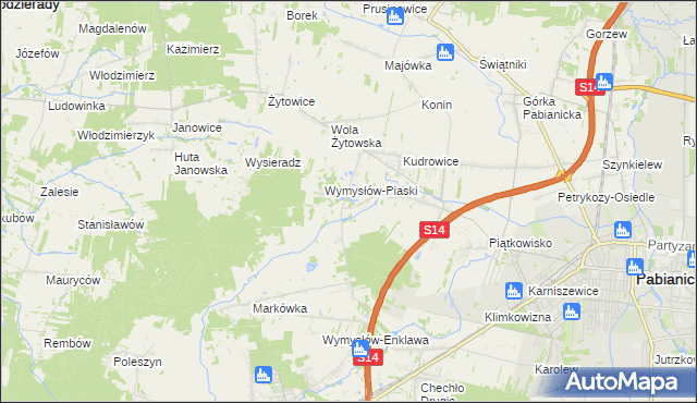 mapa Wymysłów Francuski, Wymysłów Francuski na mapie Targeo