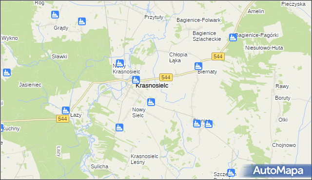 mapa Wymysły gmina Krasnosielc, Wymysły gmina Krasnosielc na mapie Targeo