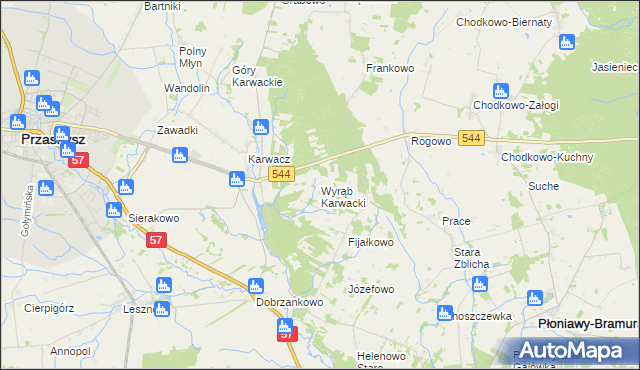 mapa Wyrąb Karwacki, Wyrąb Karwacki na mapie Targeo