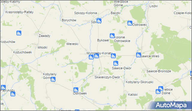 mapa Wyrozęby-Podawce, Wyrozęby-Podawce na mapie Targeo