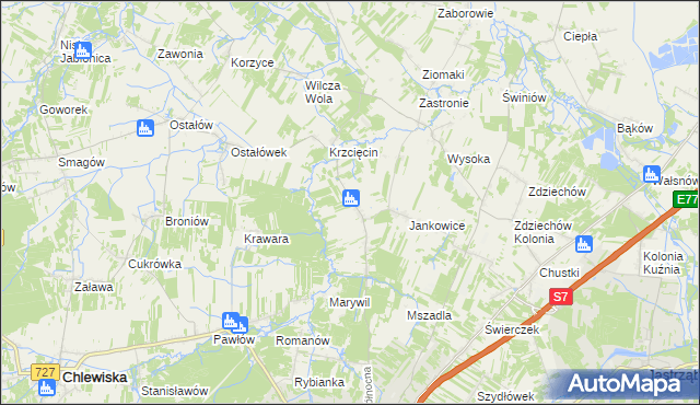 mapa Wysocko gmina Szydłowiec, Wysocko gmina Szydłowiec na mapie Targeo